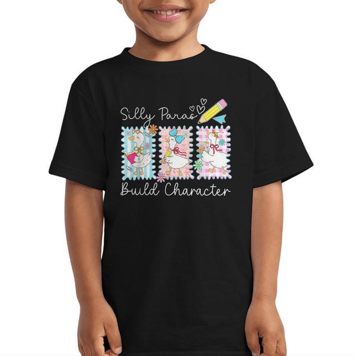 Coquette Back To School Silly Paras Build Character Graphic Kid T-Shirt