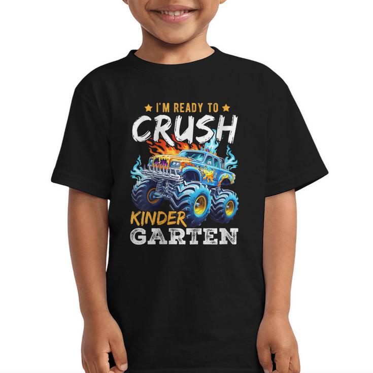 Crush Kindergarten Monster Truck Back To School Boys Graphic Kid T-Shirt