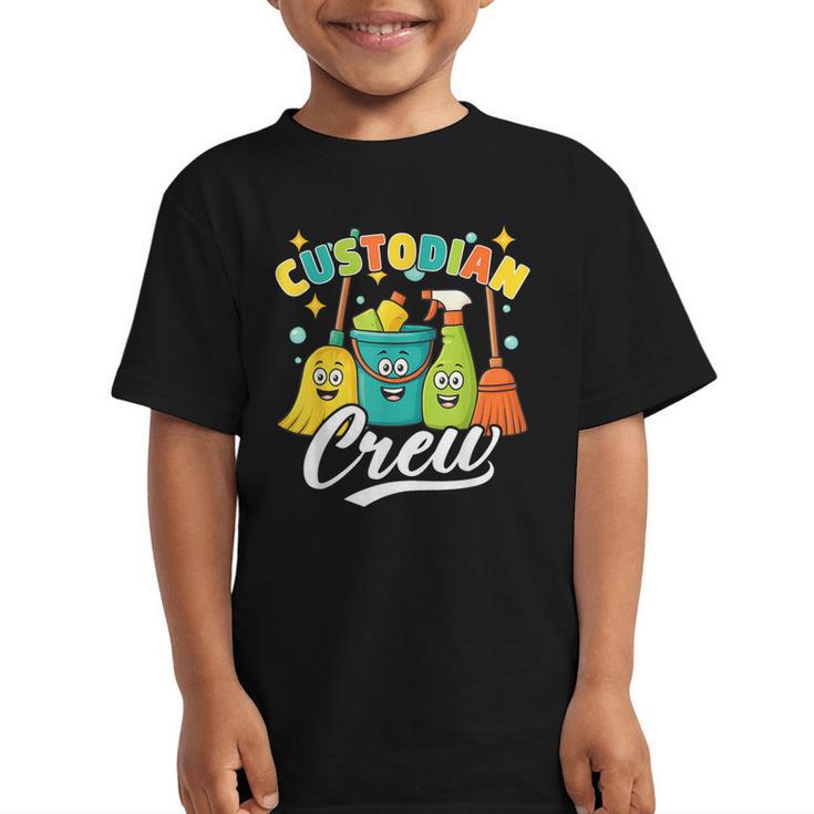 Custodial Crew Back To School Custodial Staff Graphic Kid T-Shirt