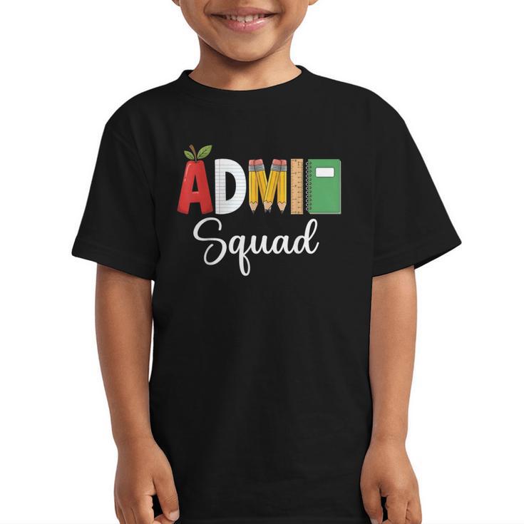 Cute Admin Squad Crew Team Back To School Office Staff Team Graphic Kid T-Shirt