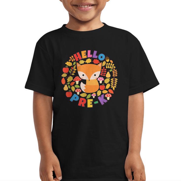 Cute Fox Back To School Woodland Animal Pre-K Graphic Kid T-Shirt