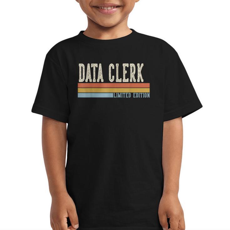 Data Clerk Week Retro Vintage Back To School Day Graphic Kid T-Shirt
