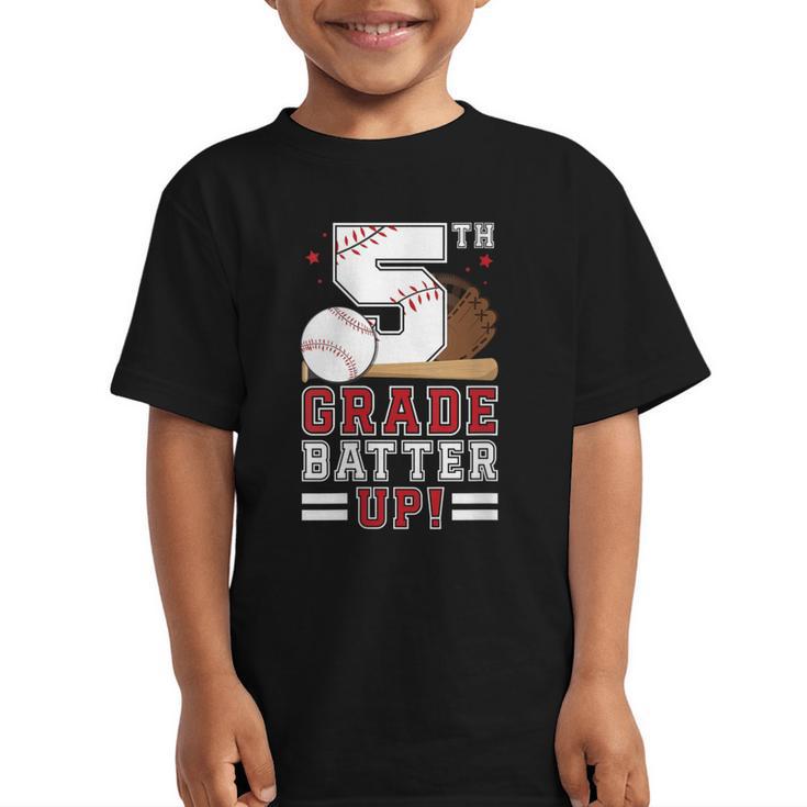 Fifth Grade Batter Up Baseball First Day Back To School Graphic Kid T-Shirt