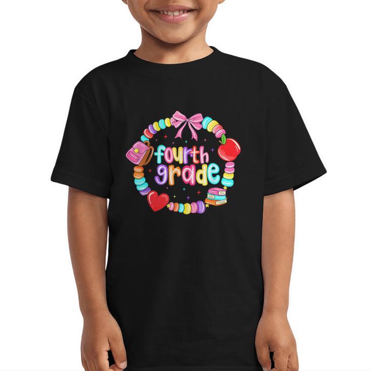 First Day Of 4th Grade Friendship Bracelet Back To School Graphic Kid T-Shirt