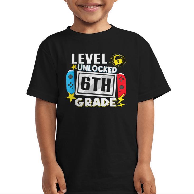 First Day Of 6th Grade Level Unlocked Game Back To School Graphic Kid T-Shirt