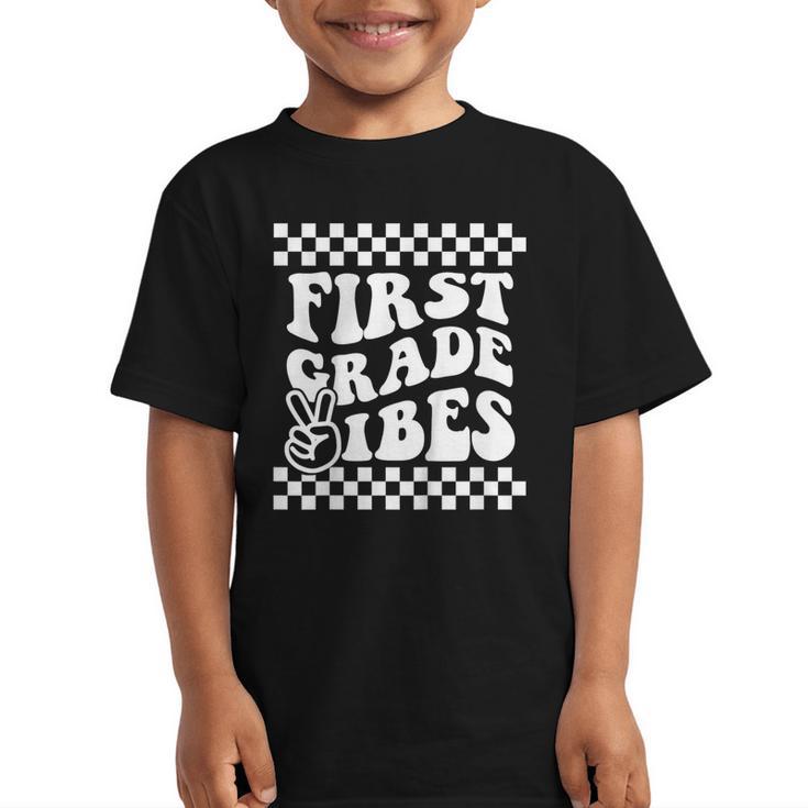First Day Of First Grade Vibes Girls Back To School Boys Graphic Kid T-Shirt