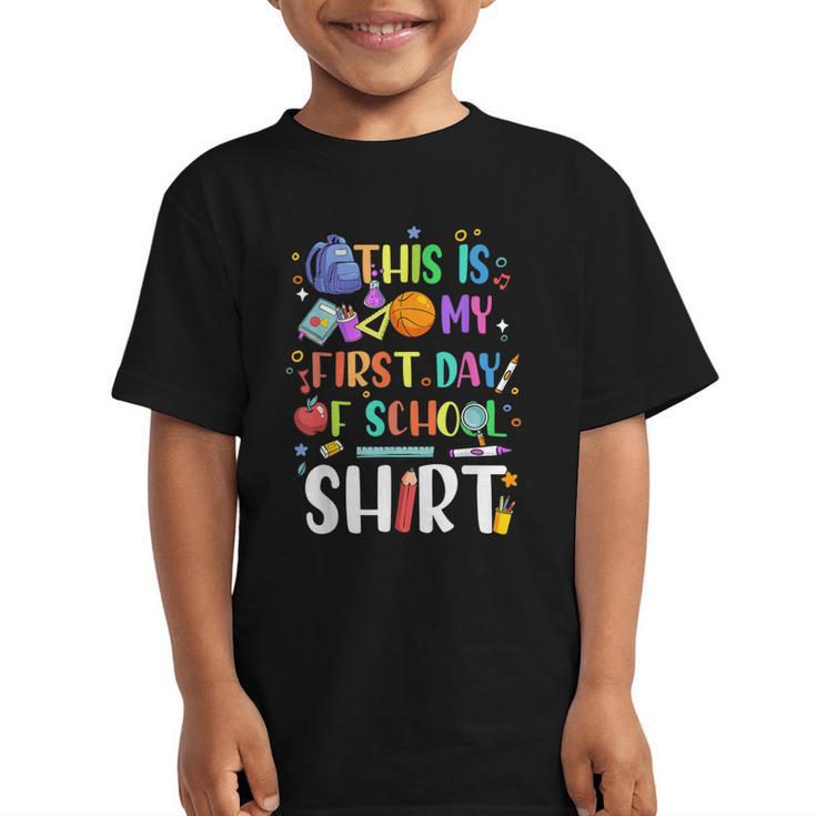 This Is My First Day Of School Boys Girls Kid Back To School Graphic Kid T-Shirt