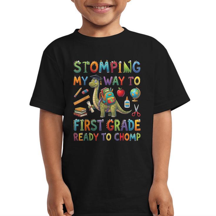 First Grade Graduation Dinosaur Dino Back To School Student Graphic Kid T-Shirt