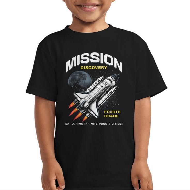 Fourth Grade Back To School Space Rocket Astronaut Graphic Kid T-Shirt