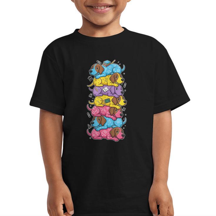 German Shorthaired Pointer Rainbow Back To School Boys Girls Graphic Kid T-Shirt