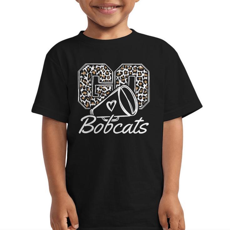 Go Cheer Bobcats High School Spirit Fan Team Back To School Graphic Kid T-Shirt