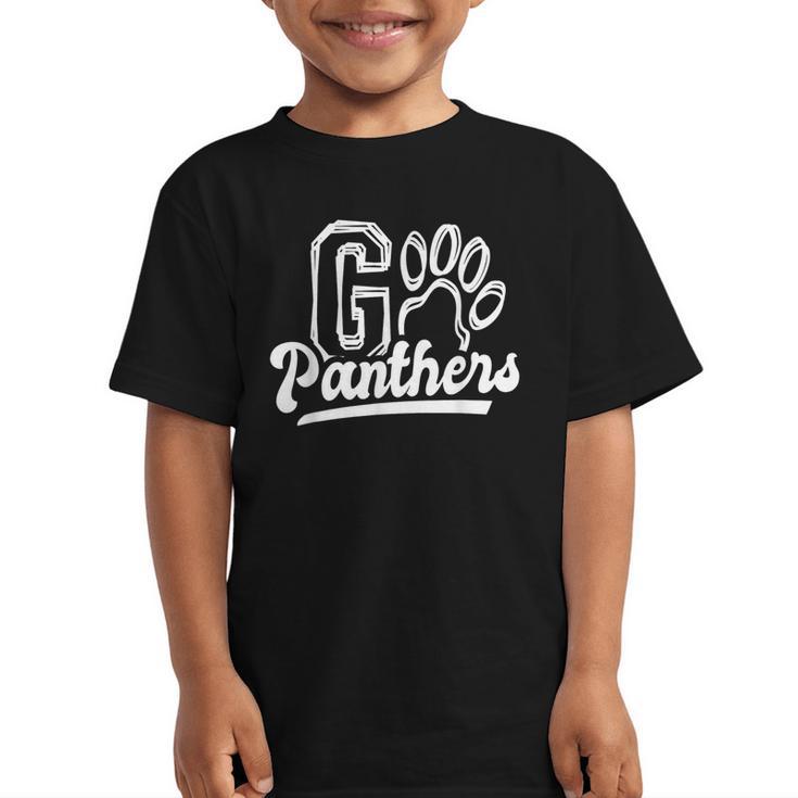 Go Cheer Panthers School Spirit Team Panther Back To School Graphic Kid T-Shirt