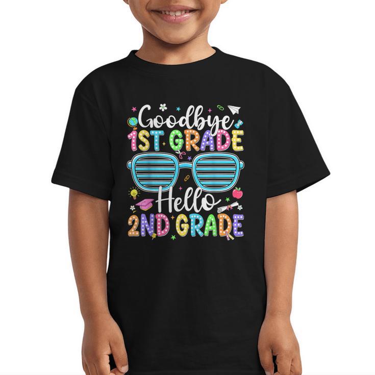 Goodbye 1st Grade Hello 2nd Grade Graduation Back To School Graphic Kid T-Shirt