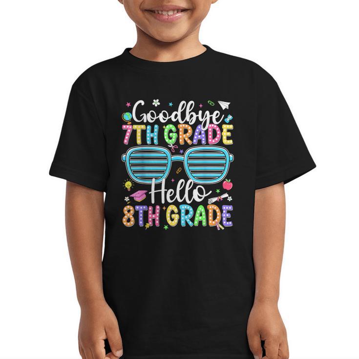 Goodbye 7th Grade Hello 8th Grade Graduation Back To School Graphic Kid T-Shirt