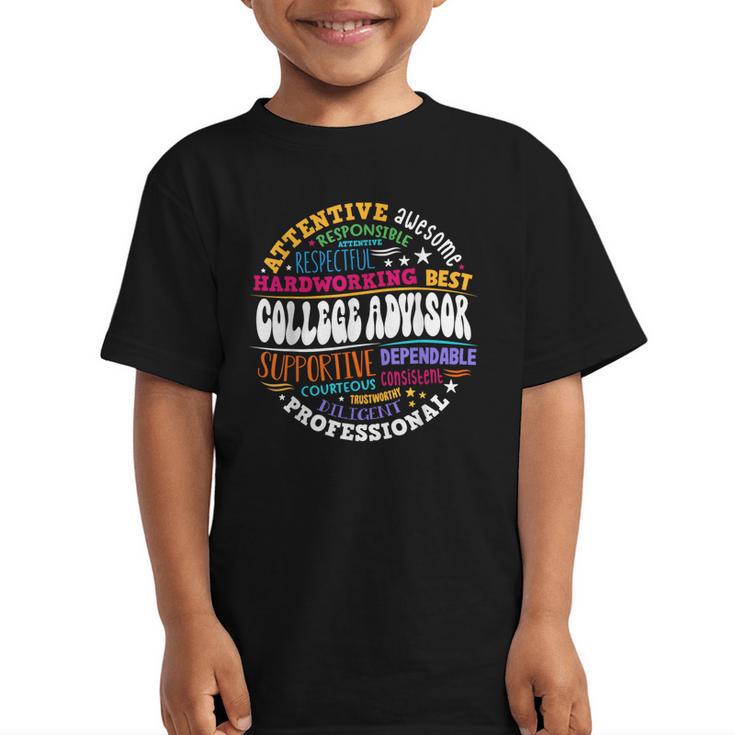 Groovy College Advisor Appreciation Week Back To School Graphic Kid T-Shirt