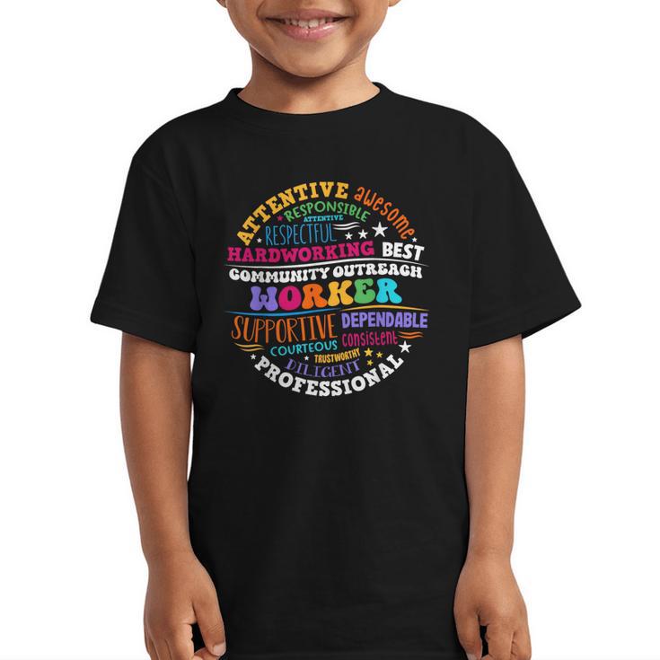 Groovy Community Outreach Worker Back To School Graphic Kid T-Shirt