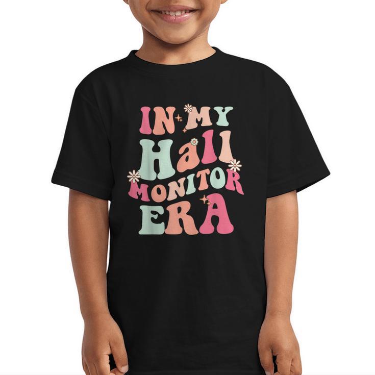 In My Hall Monitor Era School Student Back To School Groovy Graphic Kid T-Shirt