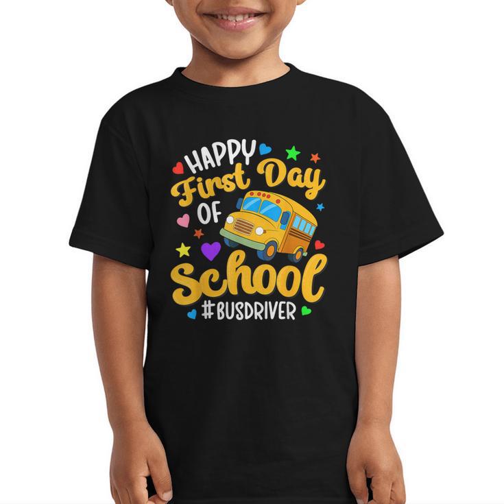 Happy First Day Of School Bus Driver Back To School Graphic Kid T-Shirt