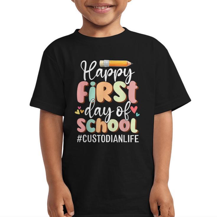 Happy First Day Of School Custodian Life Back To School Graphic Kid T-Shirt
