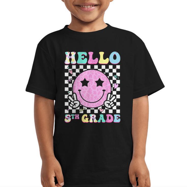 Hello 5th Grade Groovy Back To School Fifth Grade Girls Kids Graphic Kid T-Shirt