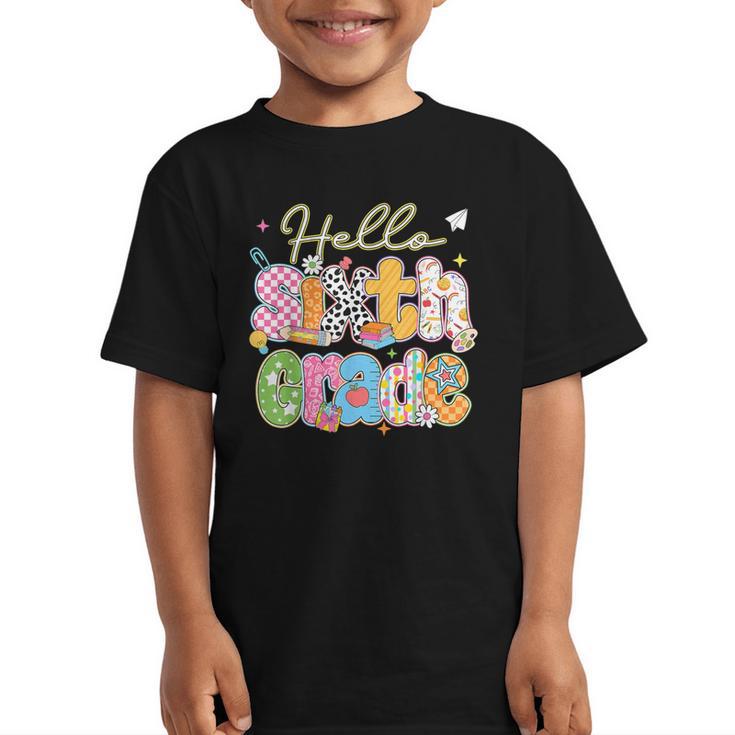 Hello 6th Grade First Day Of School Back To School Boy Girls Graphic Kid T-Shirt