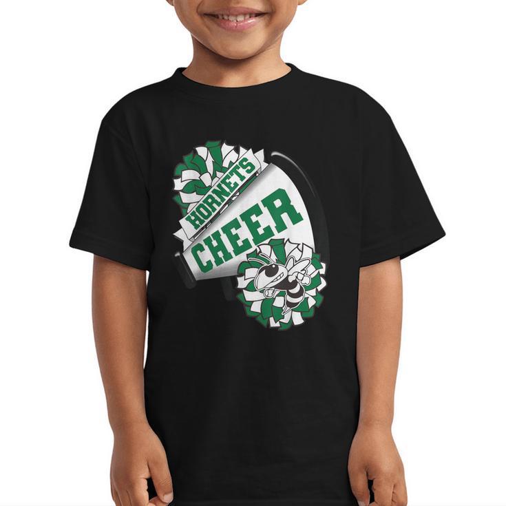 Hornets Cheer Back To School Cheerleading Spirit Green Graphic Kid T-Shirt