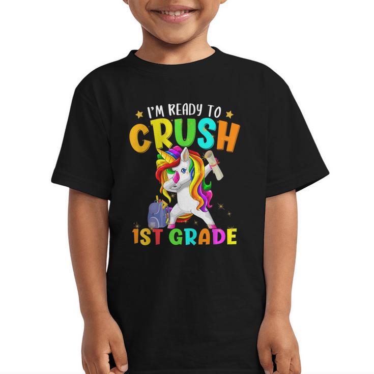 I'm Ready To Crush 1st Grade Dabbing Unicorn Back To School Graphic Kid T-Shirt
