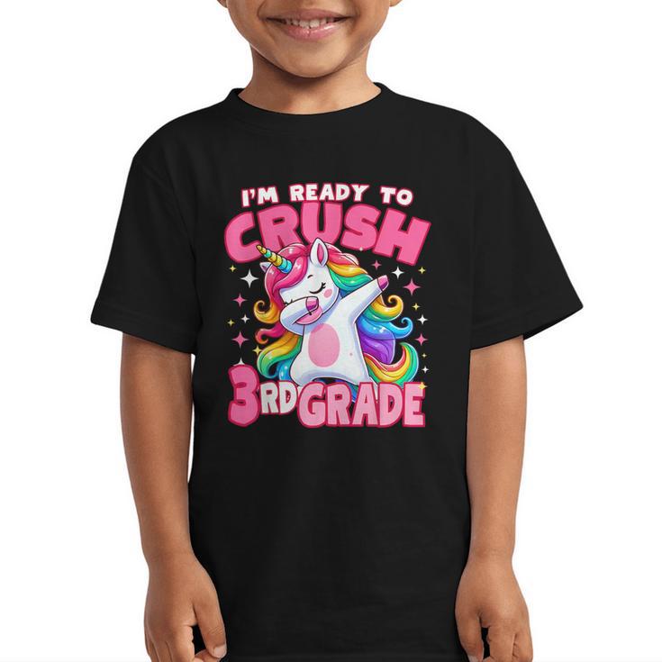 I'm Ready To Crush 3rd Grade Dabbing Unicorn Back To School Graphic Kid T-Shirt