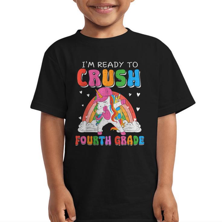 I'm Ready To Crush Fourth Grade Unicorn Back To School Girls Graphic Kid T-Shirt