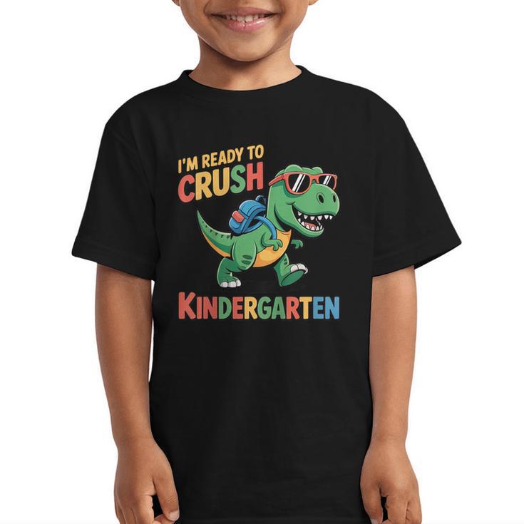 I'm Ready To Crush Kindergarten T-Rex Back To School Dino Graphic Kid T-Shirt