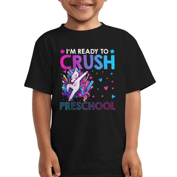 I'm Ready To Crush Preschool Dabbing Unicorn Back To School Graphic Kid T-Shirt