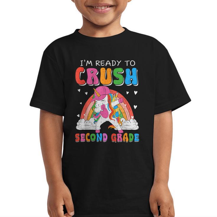 I'm Ready To Crush Second Grade Unicorn Back To School Girls Graphic Kid T-Shirt