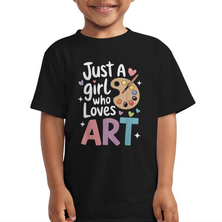Just a Girl Who Loves Art Cute Back To School Kids Girls Graphic Kid T-Shirt Just a Girl Who Loves Art Cute Back To School Kids Girls Graphic Kid T-Shirt