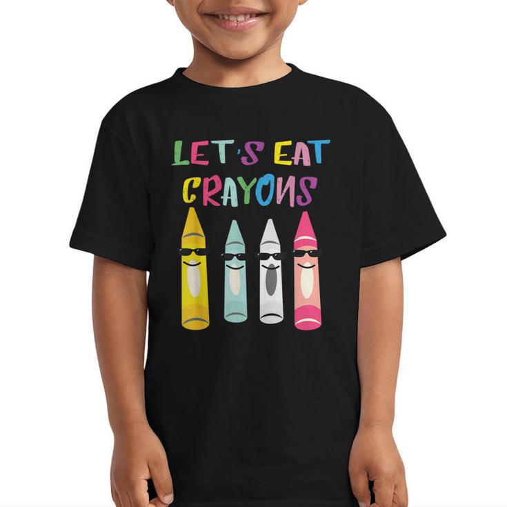 Kindergarten Back To School Crayons Let's Eat Crayon Graphic Kid T-Shirt Kindergarten Back To School Crayons Let's Eat Crayon Graphic Kid T-Shirt