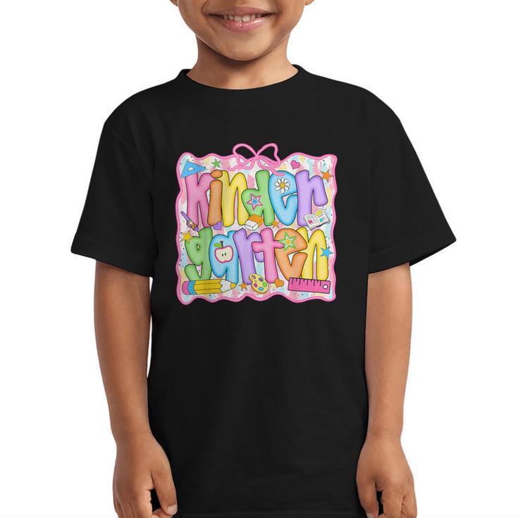 Kindergarten Coquette Bow Back To School Kinder Girl Kids Graphic Kid T-Shirt