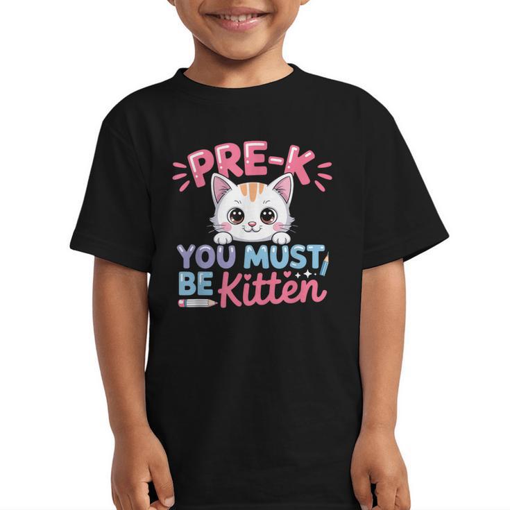 Kitten Back To School Girls Preschool Cat Lover Graphic Kid T-Shirt