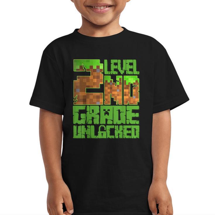 Level 2nd Grade Unlocked Game Pixel Kids Boy Back To School Graphic Kid T-Shirt