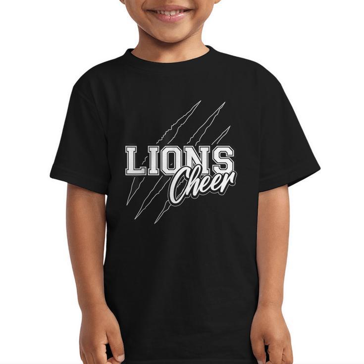 Lions Cheer Back To School Cheerleading Team Spirit Graphic Kid T-Shirt