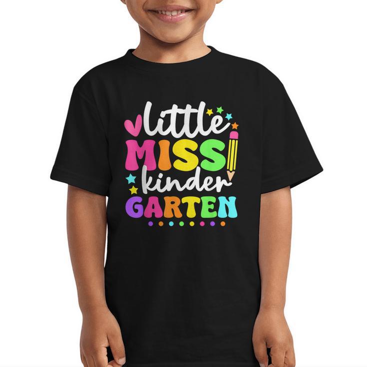 Little Miss Kindergarten Kids Girls Pencil Back To School Graphic Kid T-Shirt