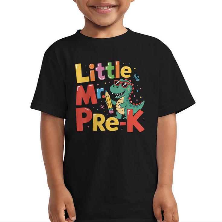 Little Mr Pre-K Dino Back To School Graphic Kid T-Shirt