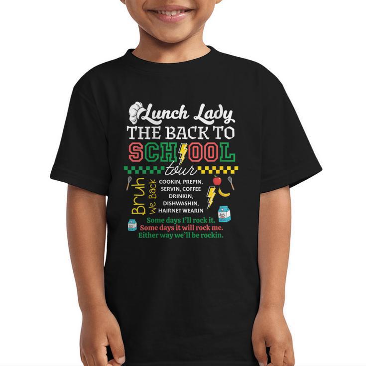 Lunch Lady Food Humor Back To School Tour Graphic Kid T-Shirt