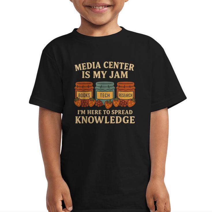 Media Center Is My Jam Library Reading Back To School Graphic Kid T-Shirt