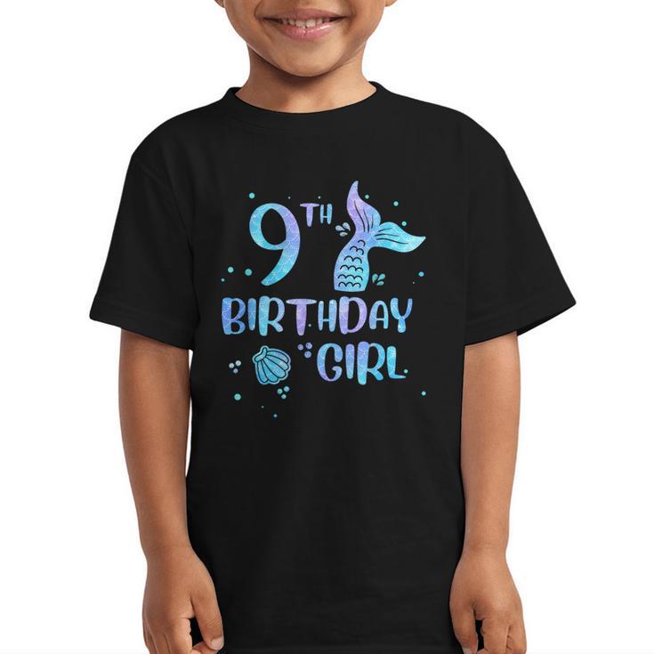 Ninth Birthday Girl Mermaid 9th Toddler's Back To School Graphic Kid T-Shirt