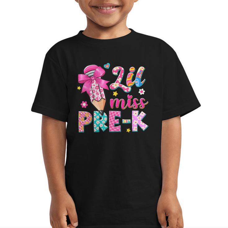 Pencil Bow Lil Miss Pre-K Pre-K Back To School Graphic Kid T-Shirt