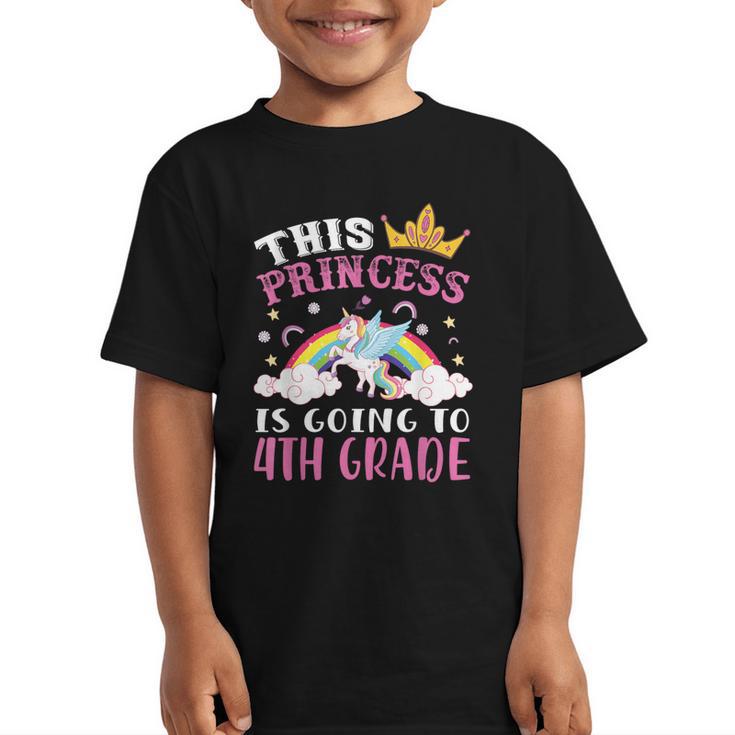 Princess Going To 4th Grade Tee For Girls Back To School Graphic Kid T-Shirt