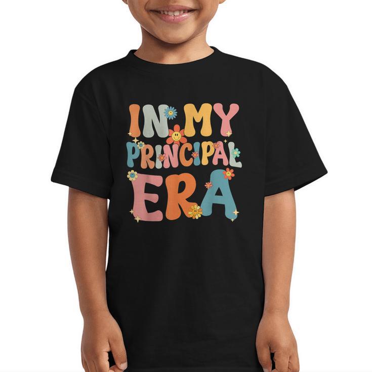 In My Principal Era Retro Groovy Back To School Principal Graphic Kid T-Shirt