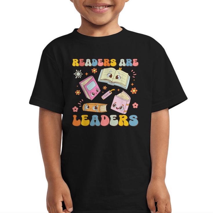 Readers Are Leaders Book Lover Back To School Groovy Girls Graphic Kid T-Shirt
