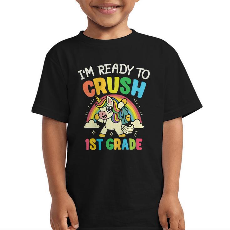 Ready For 1st Grade Unicorn First Day Back To School Student Graphic Kid T-Shirt