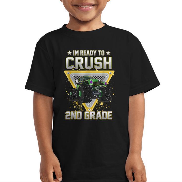 Ready To Crush 2nd Grade Monster Truck Boy Back To School Graphic Kid T-Shirt
