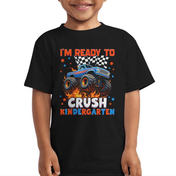 Ready To Crush Kindergarten Monster Truck Back To School Boy Graphic Kid T-Shirt